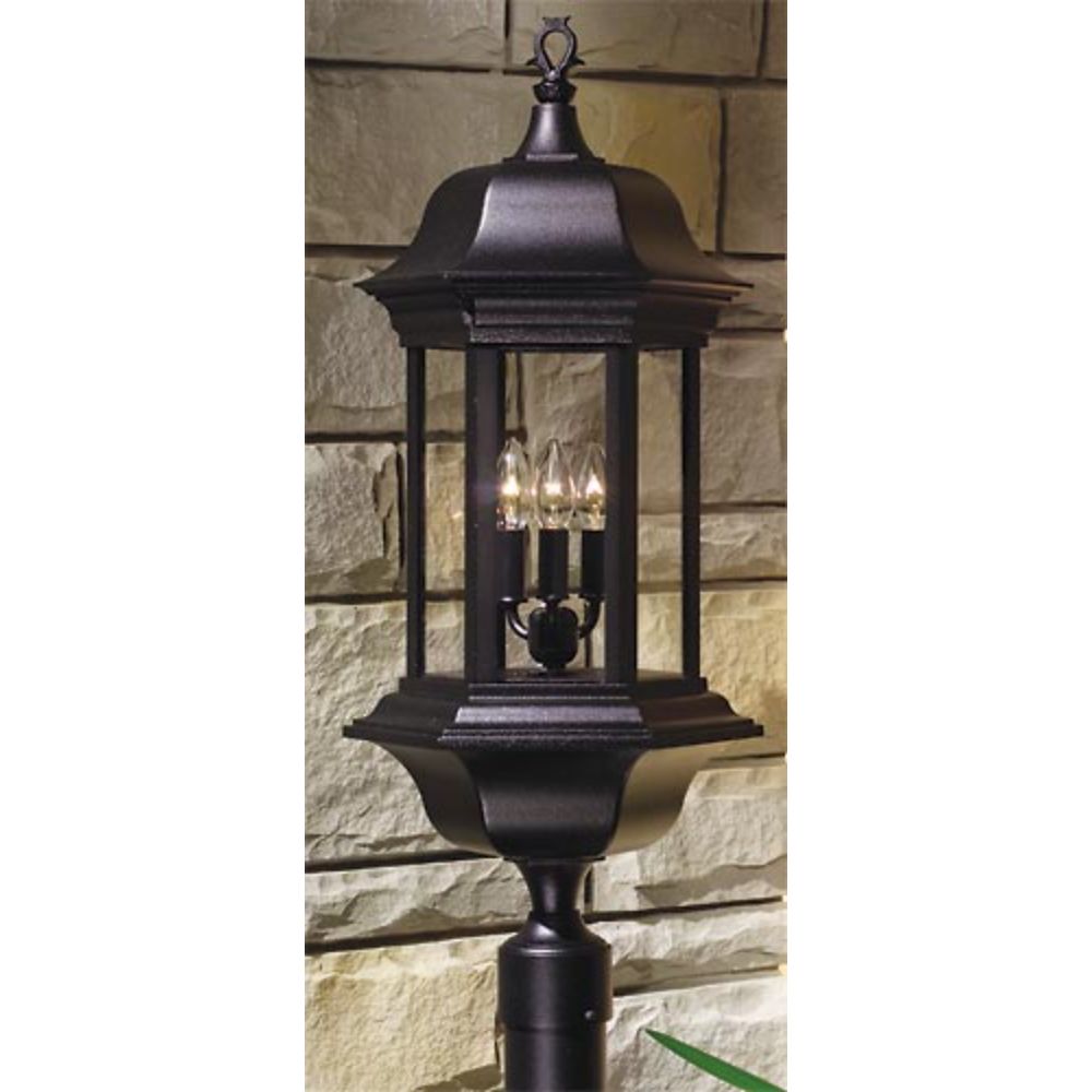 Hanover Lantern B5529-ABS Manor Signature Large Post Mount Light in Antique Brass