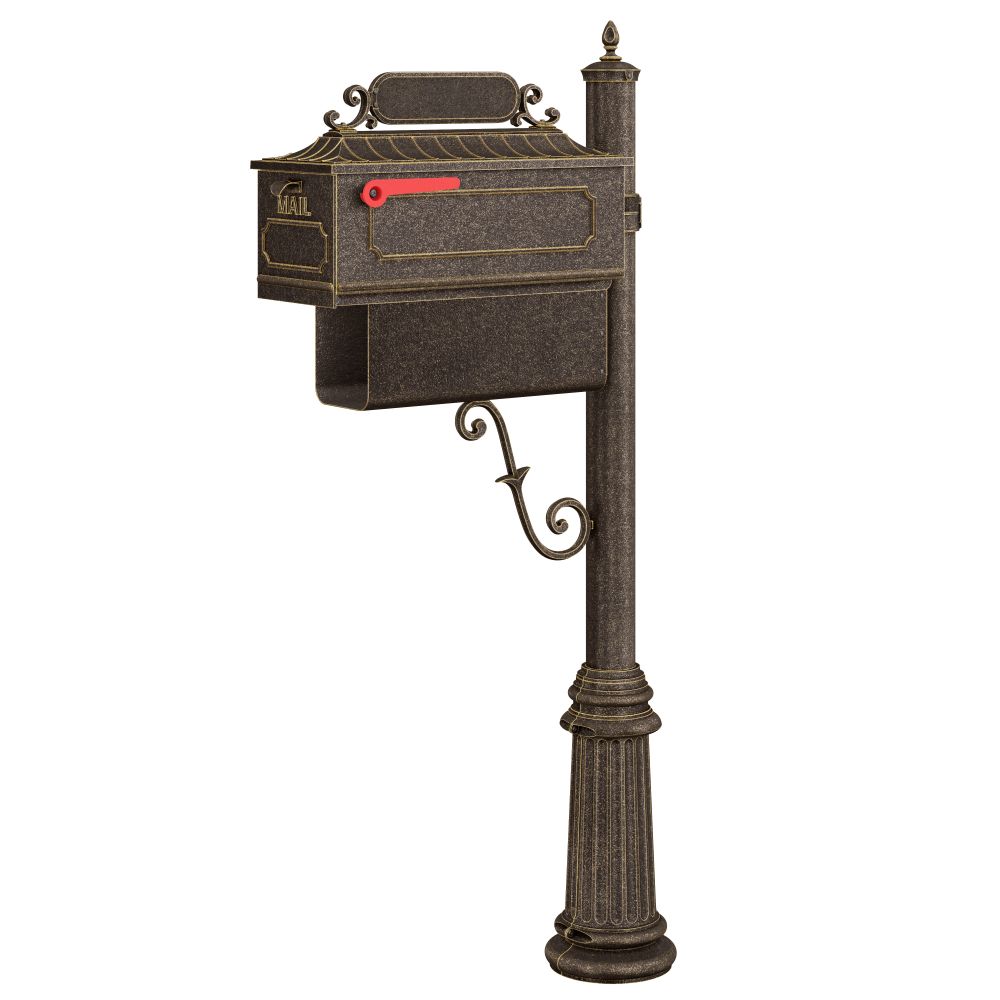 Hanover Lantern M96S-ABS Mailbox in Antique Brass