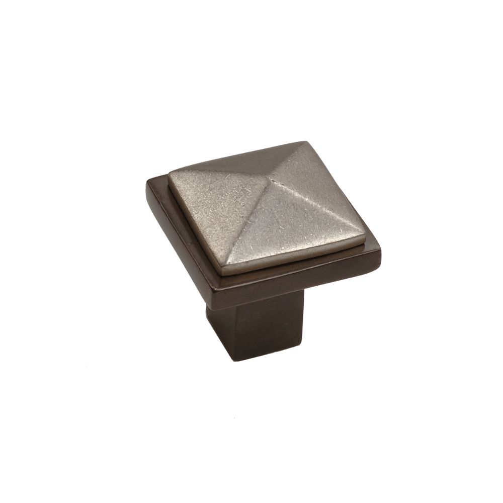 Hardware International 01-502-EP Contemporary Square Pyramid Knob in Espresso / Platinum
