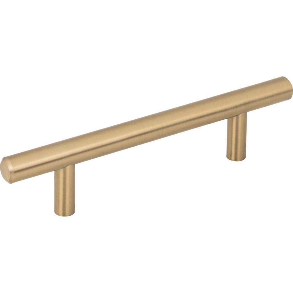 Elements by Hardware Resources 136SBZ Naples Cabinet Pull 136 mm (5-3/8") Overall Length 7/16" Diameter Steel Cabinet Bar Pull with Beveled Ends. Holes are 3" center-to-center. Finish in Satin Bronze