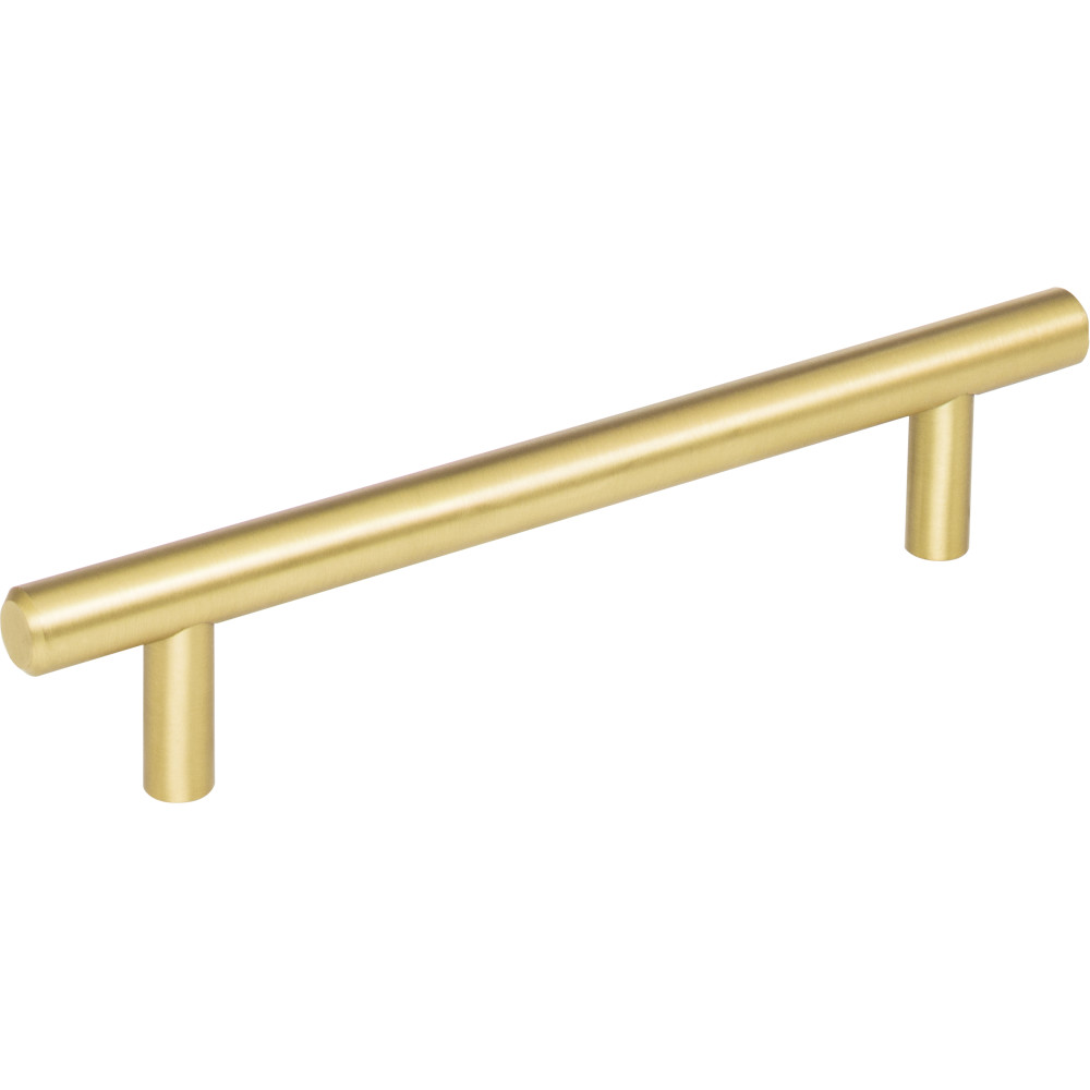 Elements by Hardware Resources 176BG Naples Cabinet Pull 176 mm (6-15/16") Overall Length 7/16" Diameter Steel Cabinet Bar Pull with Beveled Ends. Holes are 128 mm center-to-center. Finish in Brushed Gold