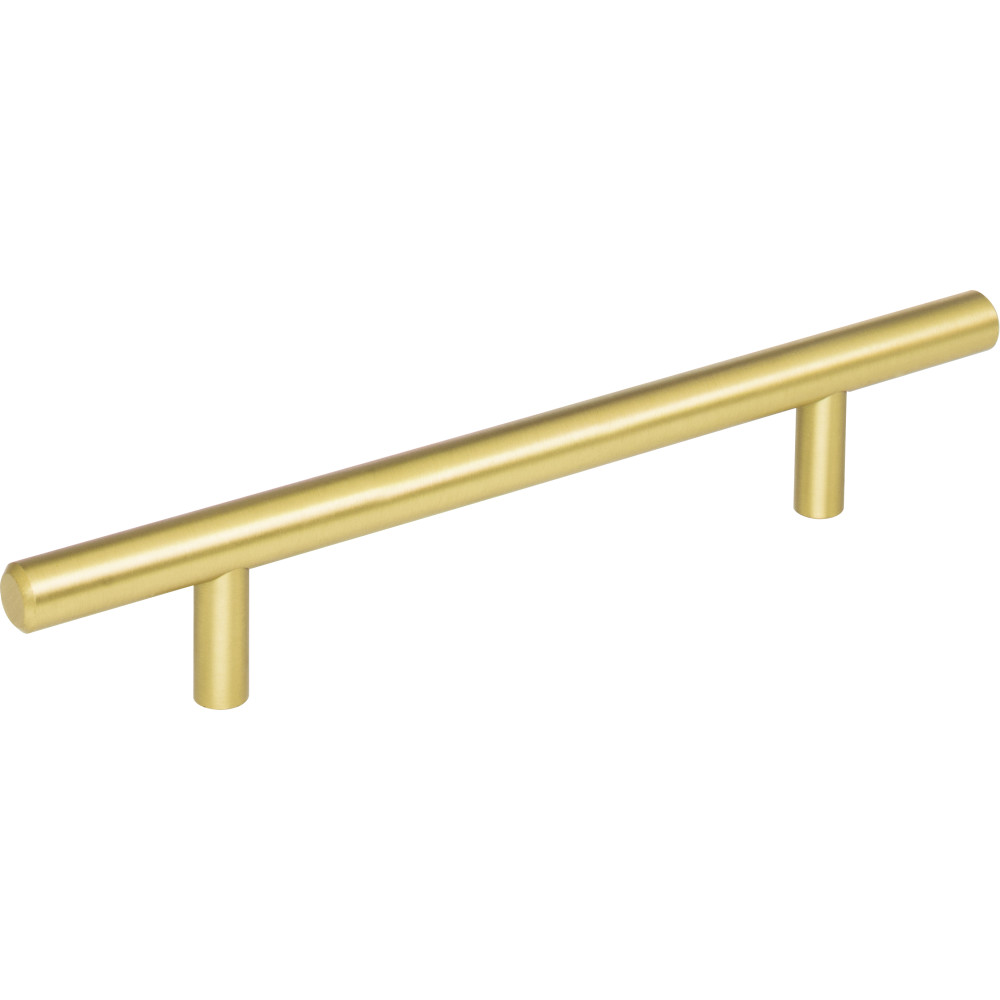 Elements by Hardware Resources 206BG Naples Cabinet Pull 206 mm (8-1/8") Overall Length 7/16" Diameter Steel Cabinet Bar Pull with Beveled Ends. Holes are 128 mm center-to-center. Finish in Brushed Gold