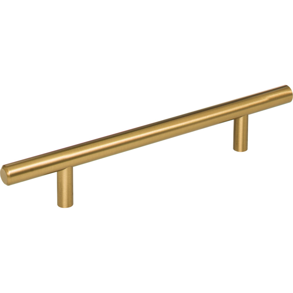 Elements by Hardware Resources 206SBZ Naples Cabinet Pull 206 mm (8-1/8") Overall Length 7/16" Diameter Steel Cabinet Bar Pull with Beveled Ends. Holes are 128 mm center-to-center. Finish in Satin Bronze