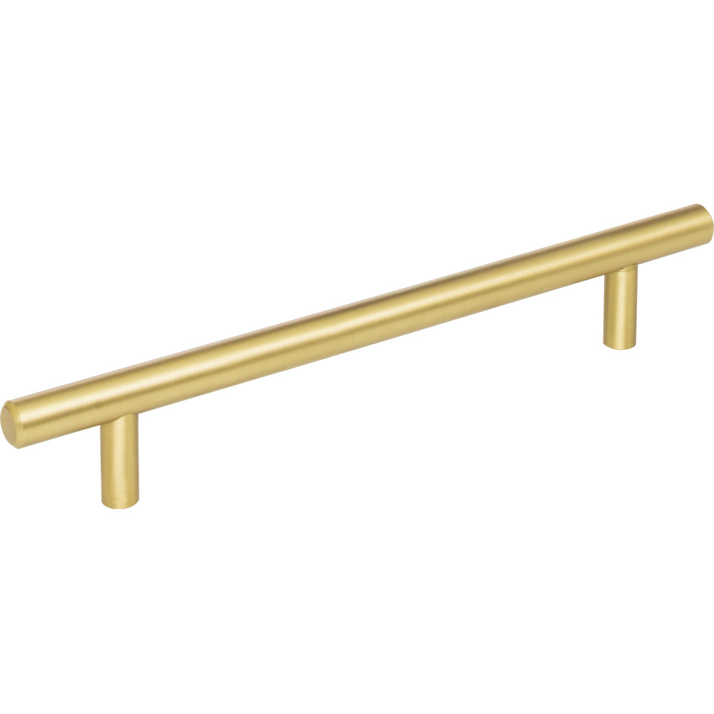 Elements by Hardware Resources 220BG Naples Cabinet Pull 220 mm (8-11/16") Overall Length 7/16" Diameter Steel Cabinet Bar Pull with Beveled Ends. Holes are 160 mm center-to-center. Finish in Brushed Gold