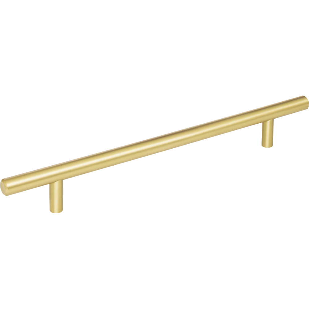 Elements by Hardware Resources 272BG Naples Cabinet Pull 272 mm (10-11/16") Overall Length 7/16" Diameter Steel Cabinet Bar Pull with Beveled Ends. Holes are 192 mm center-to-center. Finish in Brushed Gold