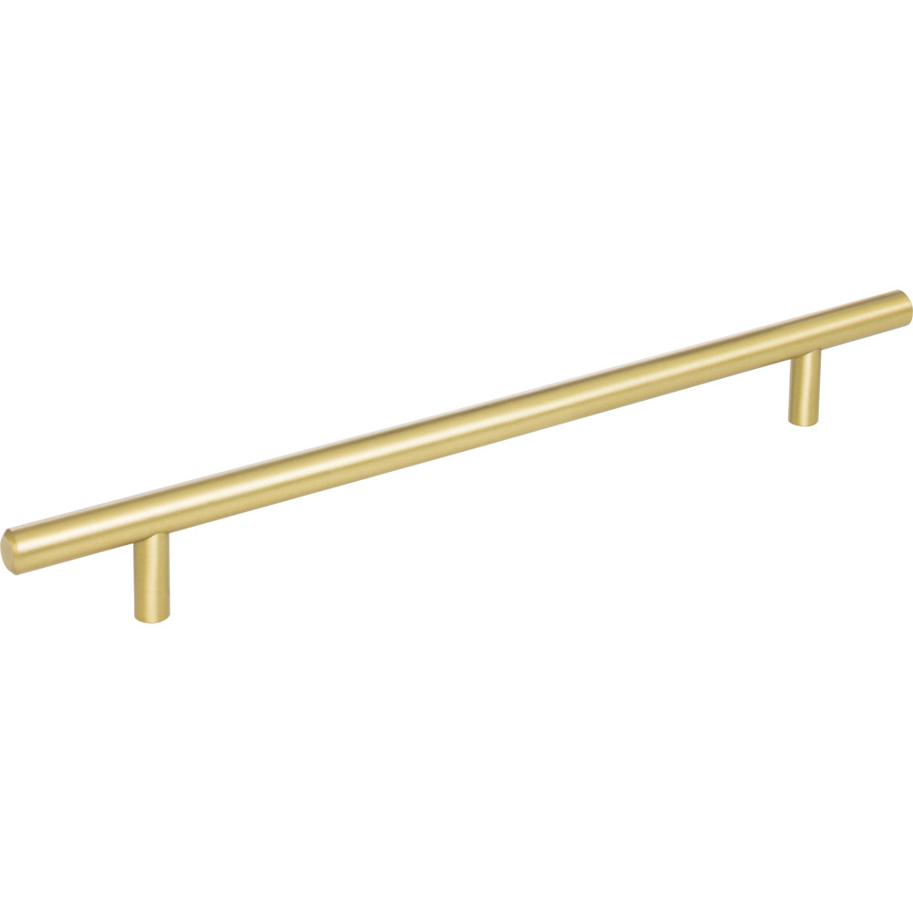 Elements by Hardware Resources 304BG Naples Cabinet Pull 304 mm (11-15/16") Overall Length 7/16" Diameter Steel Cabinet Bar Pull with Beveled Ends. Holes are 224 mm center-to-center. Finish in Brushed Gold