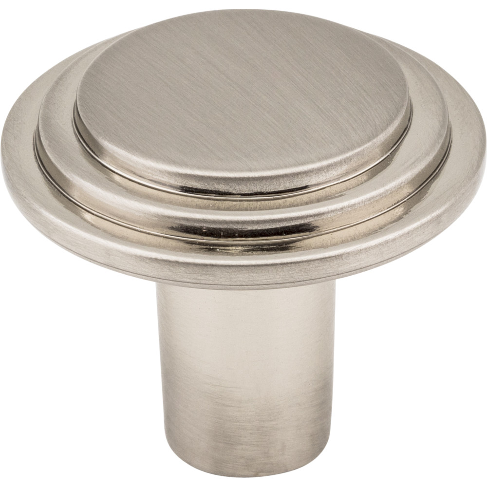 Elements by Hardware Resources 331L-SN 1-1/4" Diameter Stepped Rounded Cabinet Knob.  Packaged with