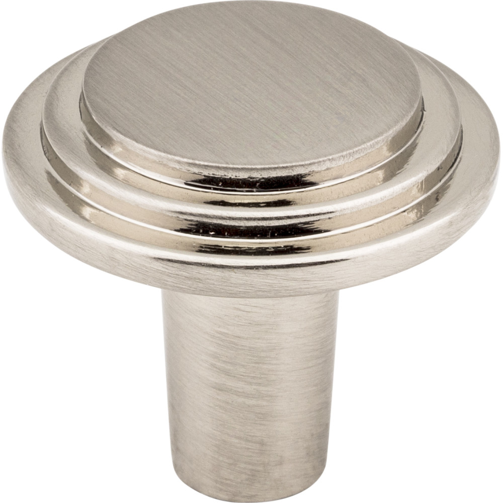 Elements by Hardware Resources 331SN 1-1/8" Diameter Stepped Rounded Cabinet Knob.  Packaged with