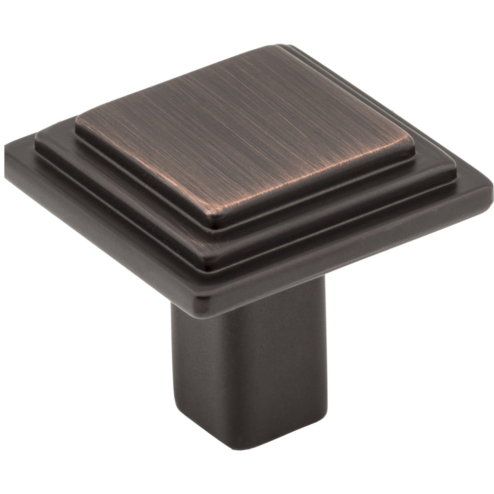 Elements by Hardware Resources 351DBAC 1-1/8" Overall Length Stepped Square Cabinet Knob.  Packaged
