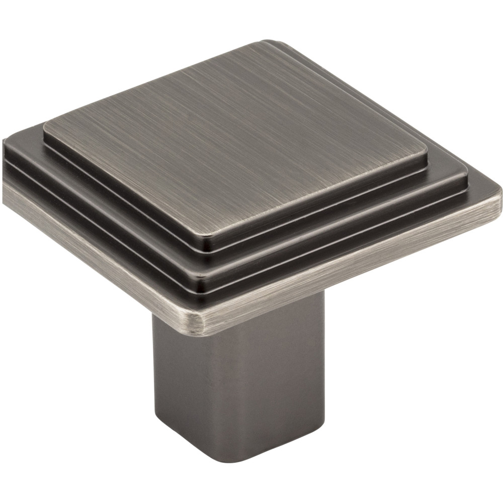 Elements by Hardware Resources 351L-BNBDL 1-1/4" Overall Length Stepped Square Cabinet Knob.  Package 