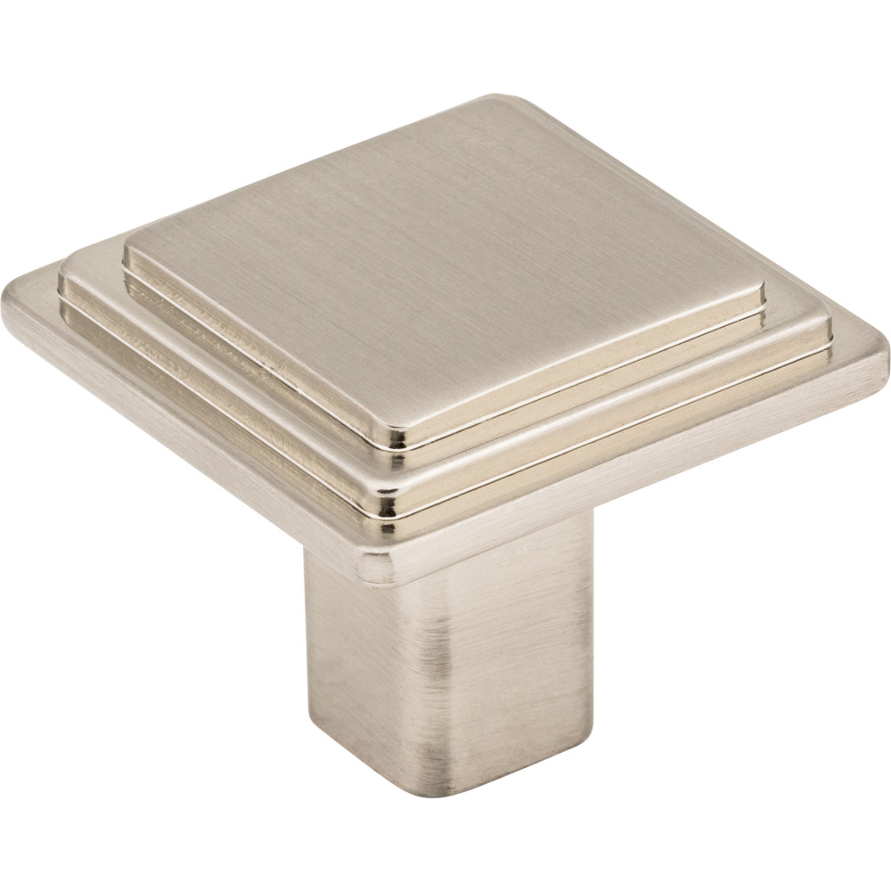 Elements by Hardware Resources 351L-SN 1-1/4" Overall Length Stepped Square Cabinet Knob.  Packaged
