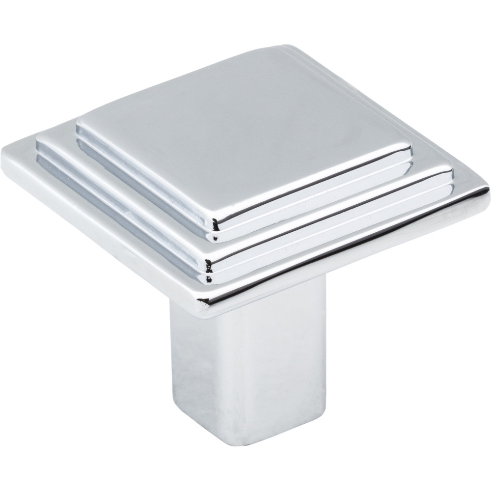 Elements by Hardware Resources 351PC 1-1/8" Overall Length Stepped Square Cabinet Knob.  Packaged