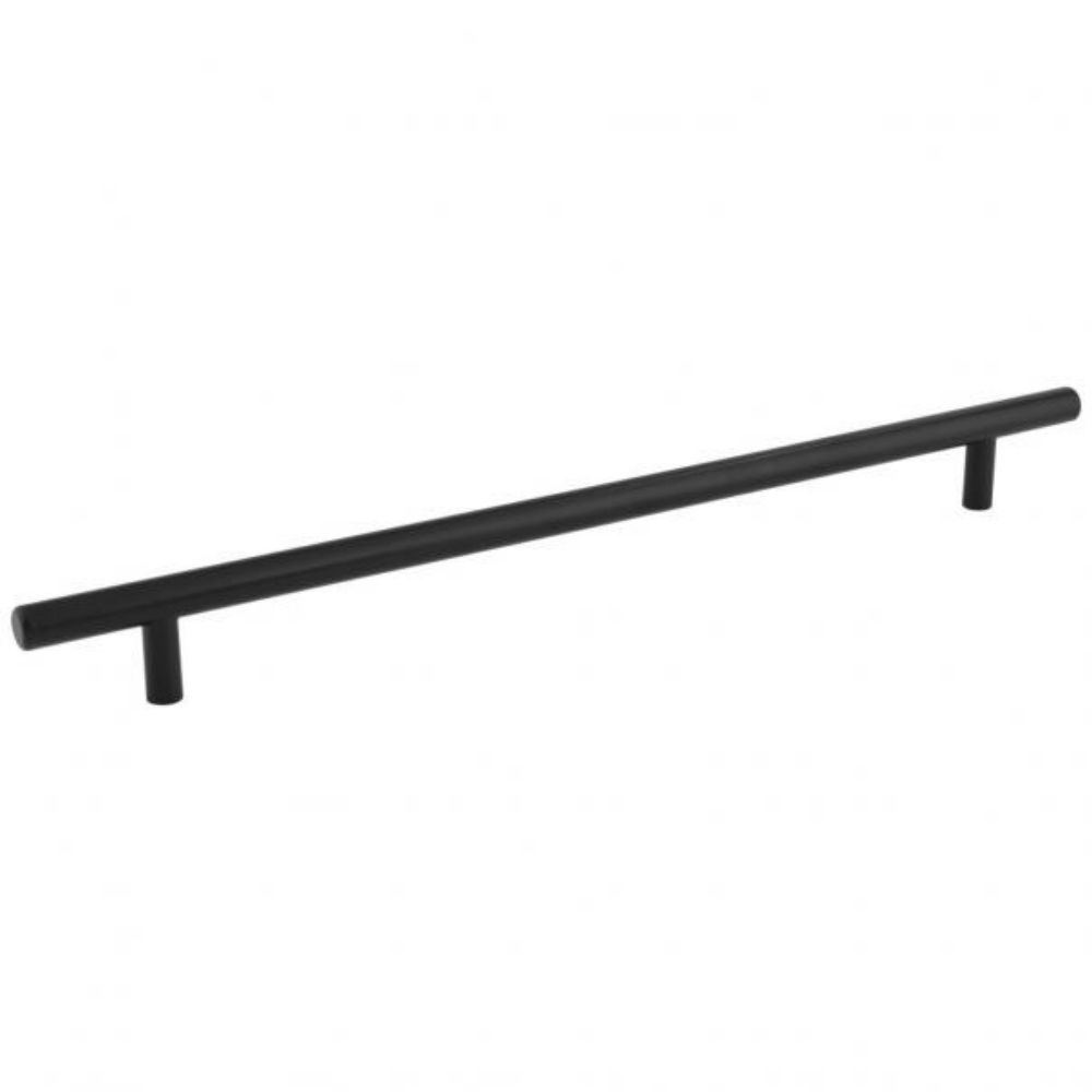 Elements by Hardware Resources 366SSMB Naples 366 mm (14-7/16") Overall Length 7/16" Diameter Hollow Stainless Cabinet Bar Pull with Beveled Ends in Matte Black