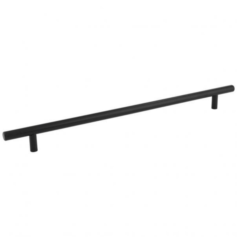 Elements by Hardware Resources 397SSMB Naples 39 mm (15-5/8") Overall Length 7/16" Diameter Hollow Stainless Steel Cabinet Bar Pull with Beveled Ends in Matte Black