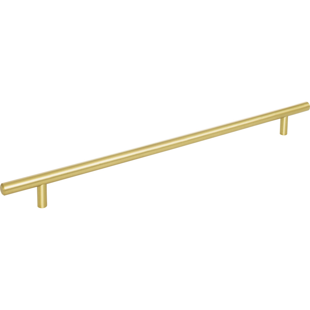 Elements by Hardware Resources 399BG Naples Cabinet Pull 399 mm (15-11/16") Overall Length 7/16" Diameter Steel Cabinet Bar Pull with Beveled Ends. Holes are 319 mm center-to-center. Finish in Brushed Gold