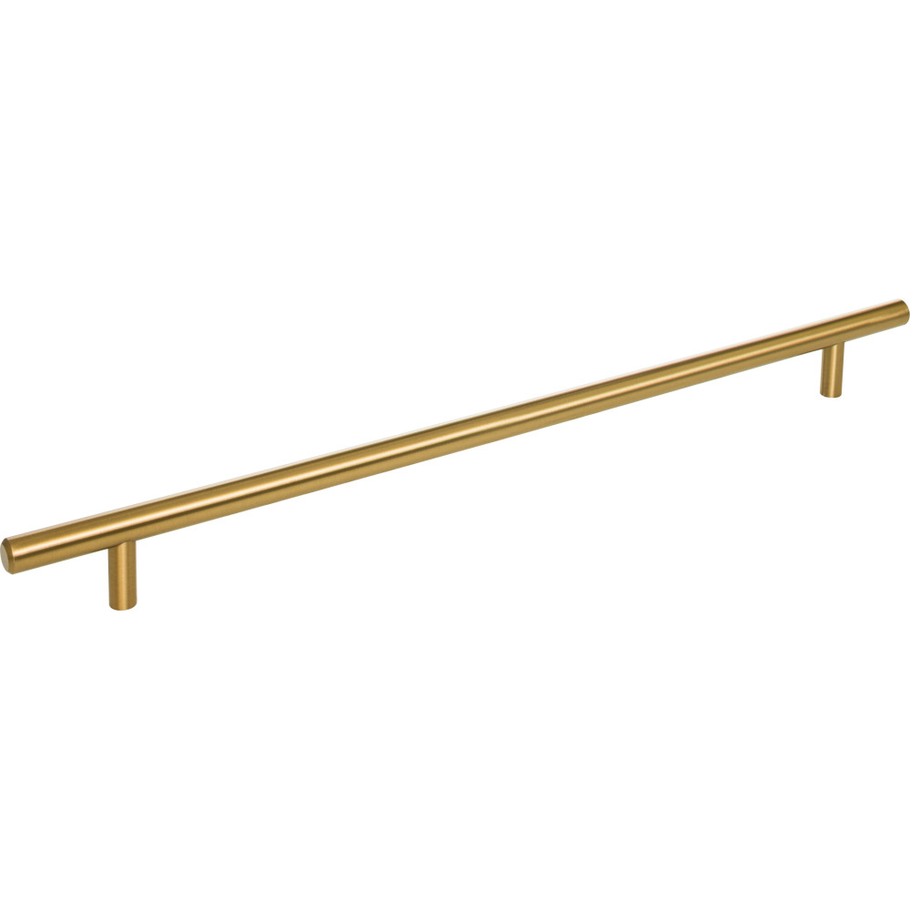 Elements by Hardware Resources 399SBZ Naples Cabinet Pull 399 mm (15-11/16") Overall Length 7/16" Diameter Steel Cabinet Bar Pull with Beveled Ends. Holes are 319 mm center-to-center. Finish in Satin Bronze