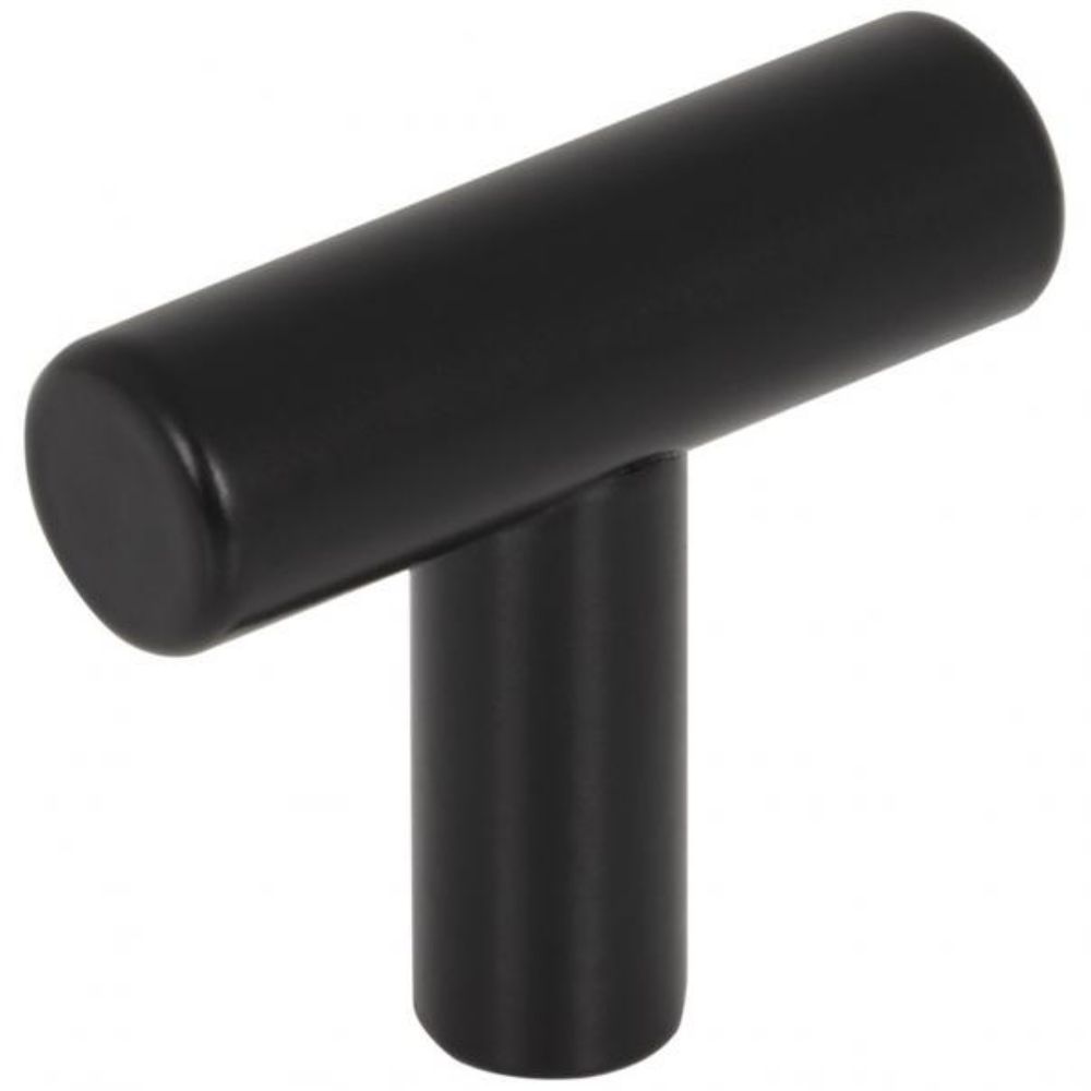 Elements by Hardware Resources 39SSMB Naples 39 mm (1-9/16") Overall Length 7/16" Diameter Hollow Stainless Steel Cabinet Bar Pull "T" Knob with Beveled Ends in Matte Black