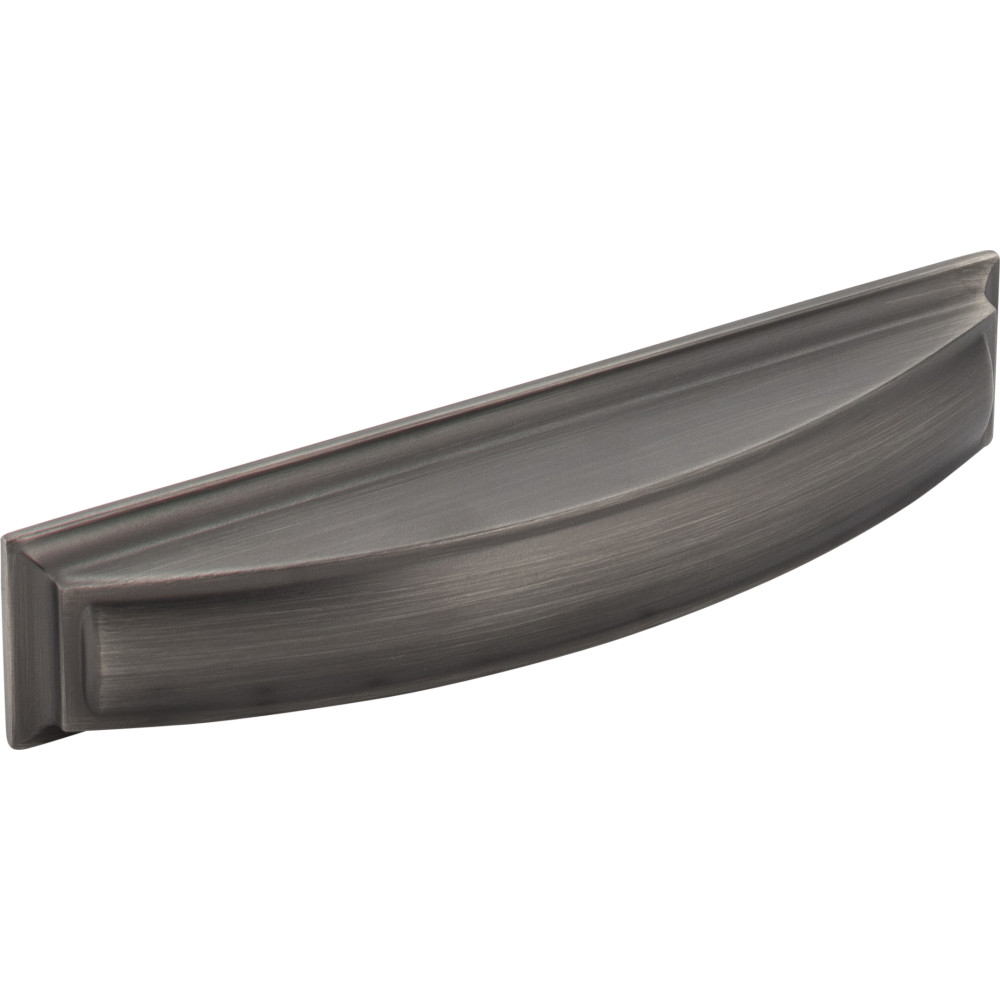 Jeffrey Alexander by Hardware Resources 436-128BNBDL 6-1/4" Overall Length Pillow Cup Cabinet Pull.  Holes are 12