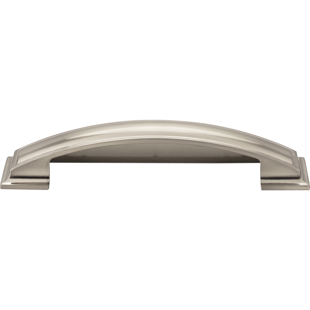 Jeffrey Alexander by Hardware Resources 436-128SN 6-1/4" Overall Length Pillow Cup Cabinet Pull.  Holes are 12