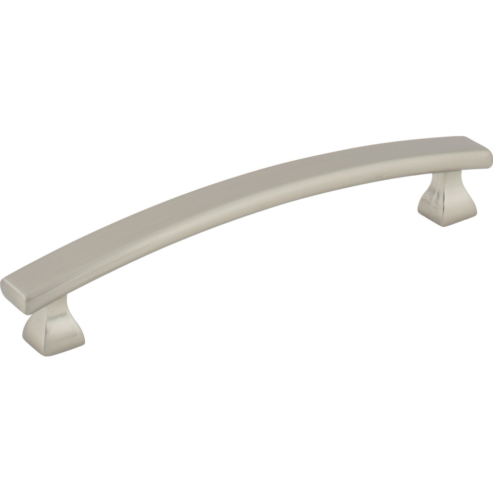 Elements by Hardware Resources 449-128SN Hadly Cabinet Pull 6-1/16" Overall Length. Holes are 128 mm center-to-center. Finish in Satin Nickel