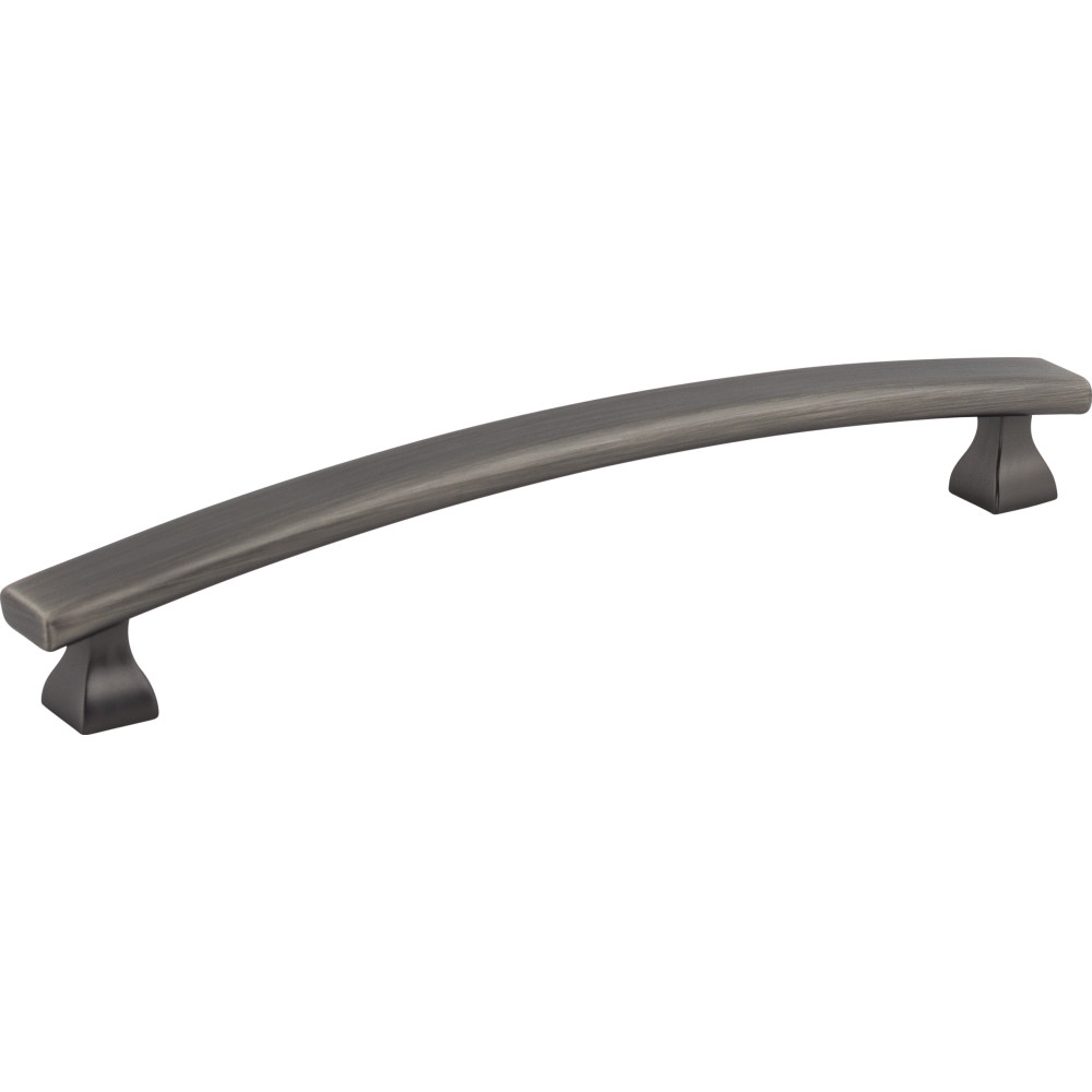 Elements by Hardware Resources 449-160BNBDL Hadly Cabinet Pull 7-5/16" Overall Length. Holes are 160 mm center-to-center. Finish in Brushed Pewter