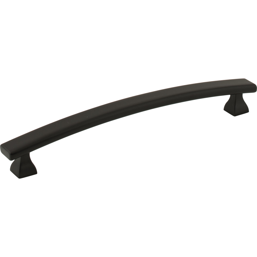 Elements by Hardware Resources 449-160MB Hadly Cabinet Pull 7-5/16" Overall Length. Holes are 160 mm center-to-center. Finish in Matte Black