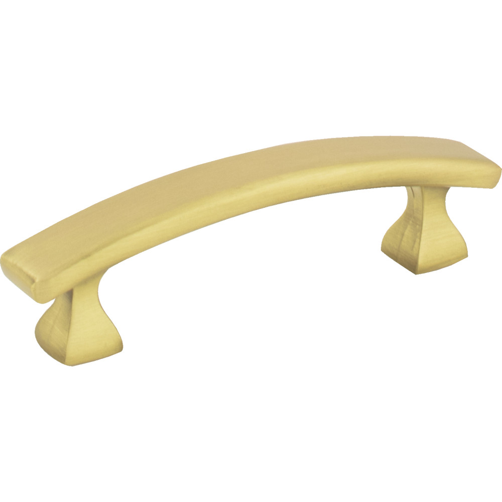 Elements by Hardware Resources 449-3BG Hadly Cabinet Pull 4" Overall Length. Holes are 3" center-to-center. Finish in Brushed Gold