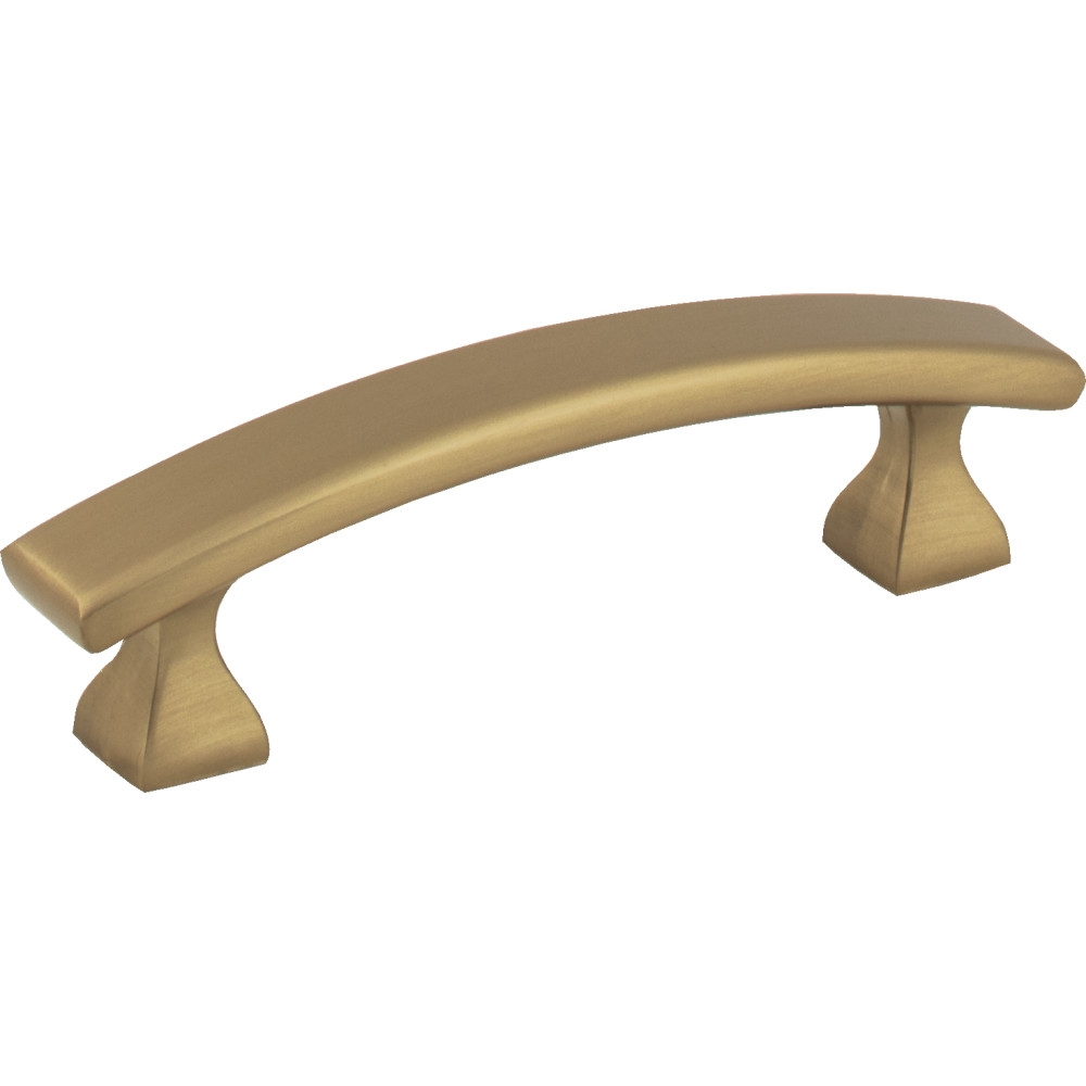 Elements by Hardware Resources 449-3SBZ Hadly Cabinet Pull 4" Overall Length. Holes are 3" center-to-center. Finish in Satin Bronze