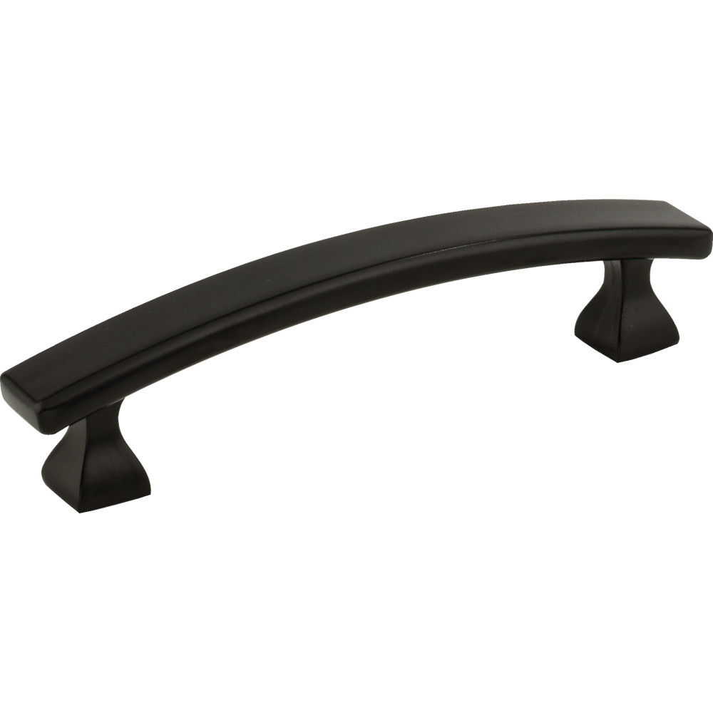 Elements by Hardware Resources 449-96MB Hadly Cabinet Pull 4-3/4" Overall Length. Holes are 96 mm center-to-center. Finish in Matte Black