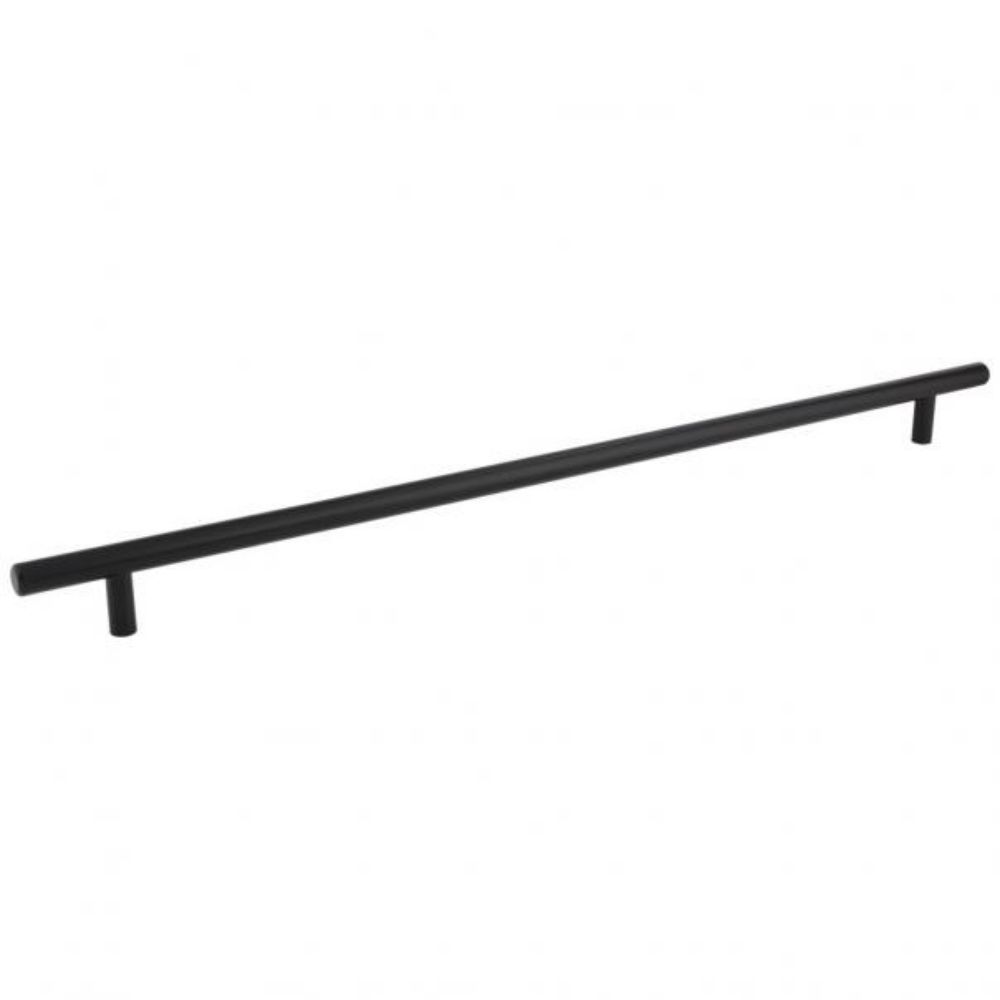 Elements by Hardware Resources 494SSMB Naples 494 mm (19-7/16") Overall Length 7/16" Diameter Hollow Stainless Steel Cabinet Bar Pull with Beveled Ends in Matte Black