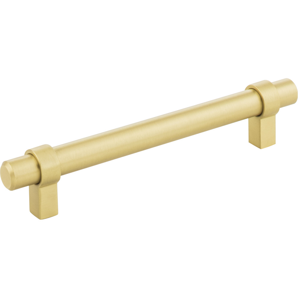 Jeffrey Alexander by Hardware Resources 5128BG Key Grande Cabinet 128 Pull 6-5/8" Overall Length Cabinet Bar Pull. Holes are 128 mm center-to-center. Finish in Brushed Gold