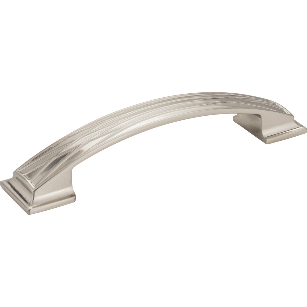 Jeffrey Alexander by Hardware Resources 535-128SN 6-1/4" Overall Length Pillow Cabinet Pull.  Holes are 128mm 