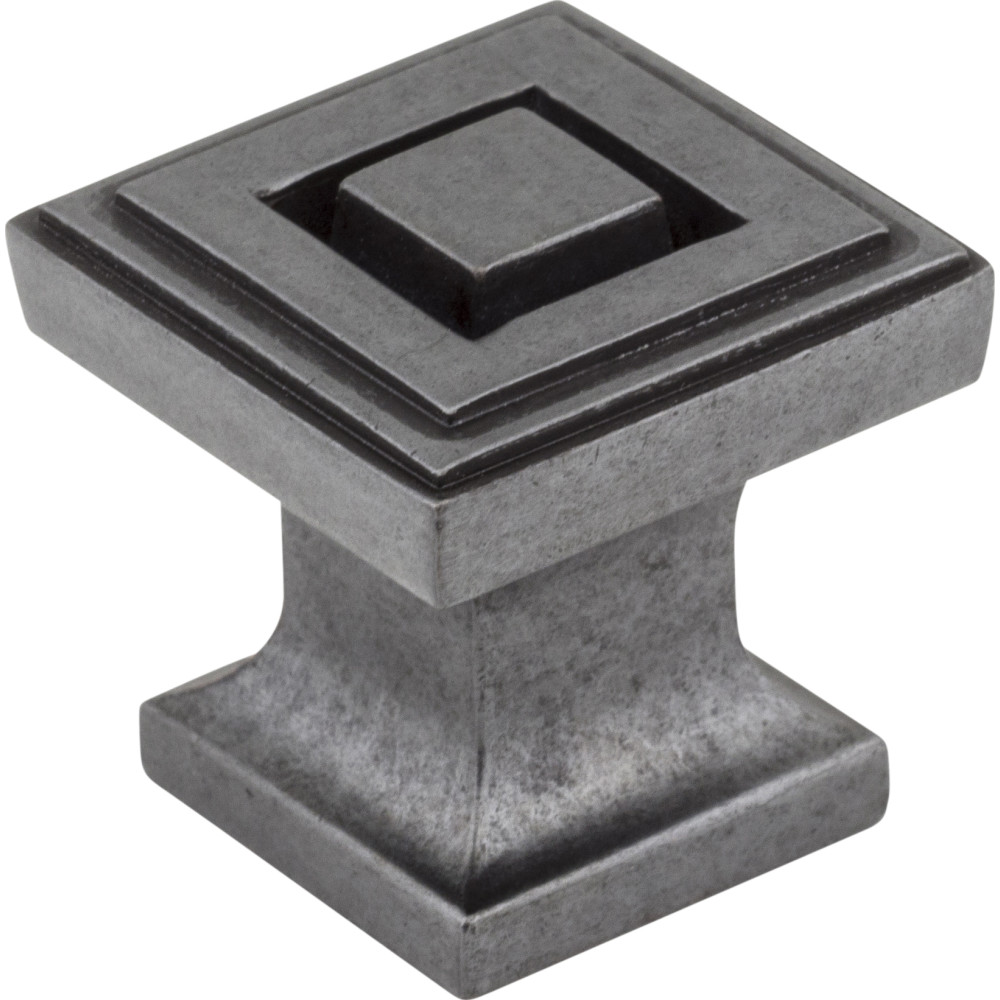 Jeffrey Alexander by Hardware Resources 585DACM 1" Overall Length Zinc Die Cast Square Cabinet Knob.  Packag