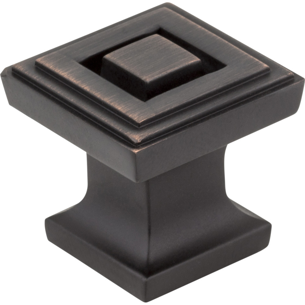 Jeffrey Alexander by Hardware Resources 585DBAC 1" Overall Length Zinc Die Cast Square Cabinet Knob.  Packag