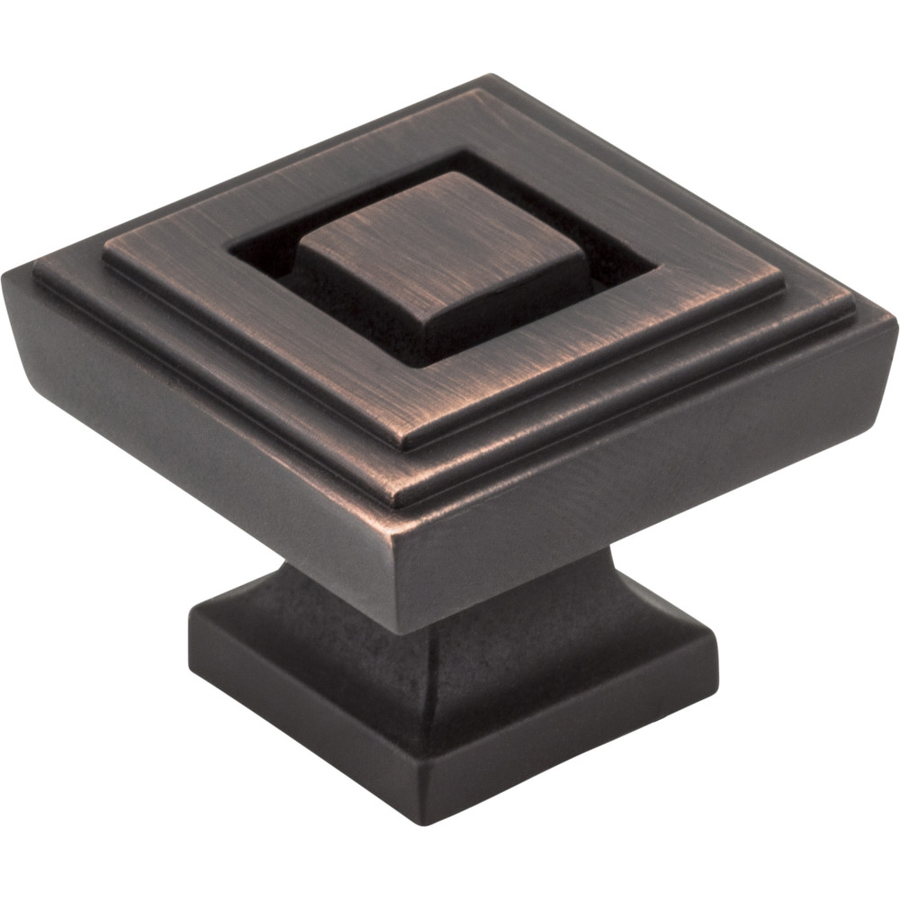 Jeffrey Alexander by Hardware Resources 585L-DBAC 1-1/4" Overall Length Zinc Die Cast Square Cabinet Knob.  Pa