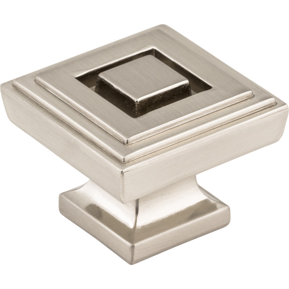 Jeffrey Alexander by Hardware Resources 585L-SN 1-1/4" Overall Length Zinc Die Cast Square Cabinet Knob.  Pa