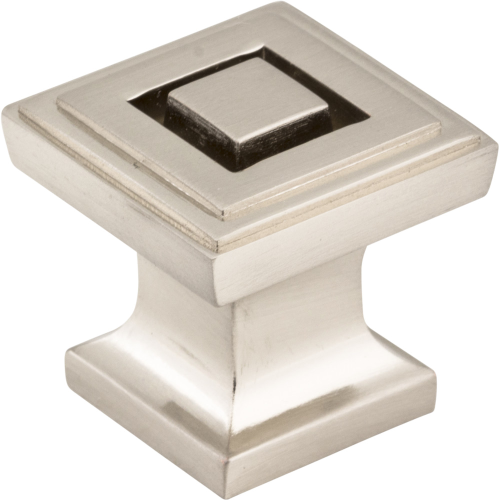Jeffrey Alexander by Hardware Resources 585SN 1" Overall Length Zinc Die Cast Square Cabinet Knob.  Packag