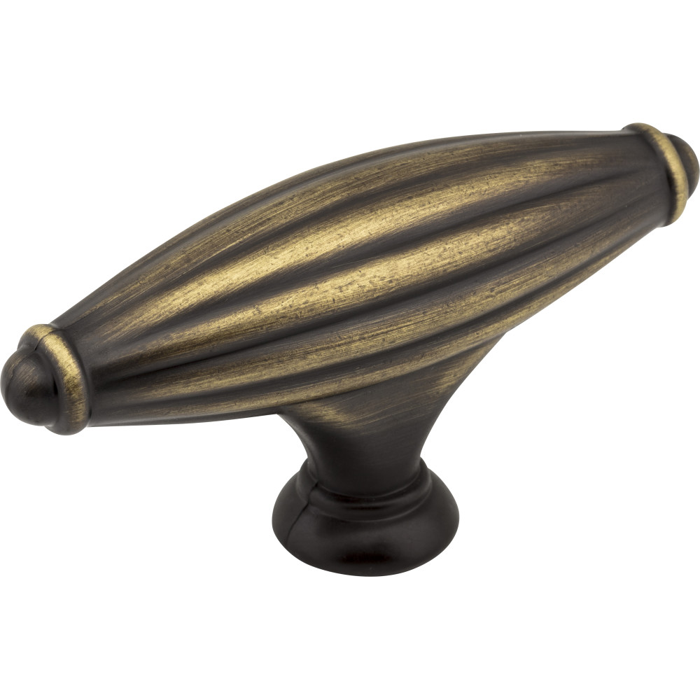 Jeffrey Alexander by Hardware Resources 618L-ABSB 2-15/16" Overall Length Ribbed Cabinet Knob. Packaged with  