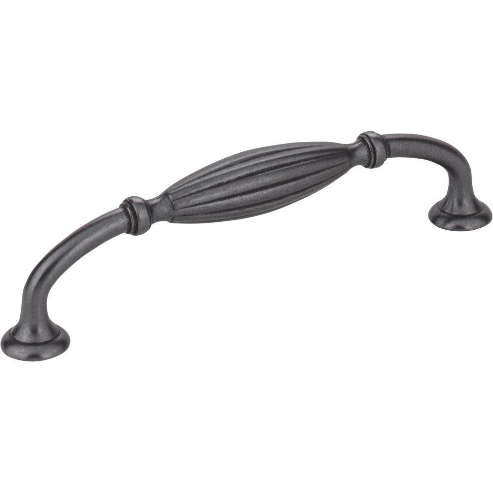 Jeffrey Alexander by Hardware Resources 718DACM 5-3/4" Overall Length Ribbed Cabinet Pull. Holes are 5" (128
