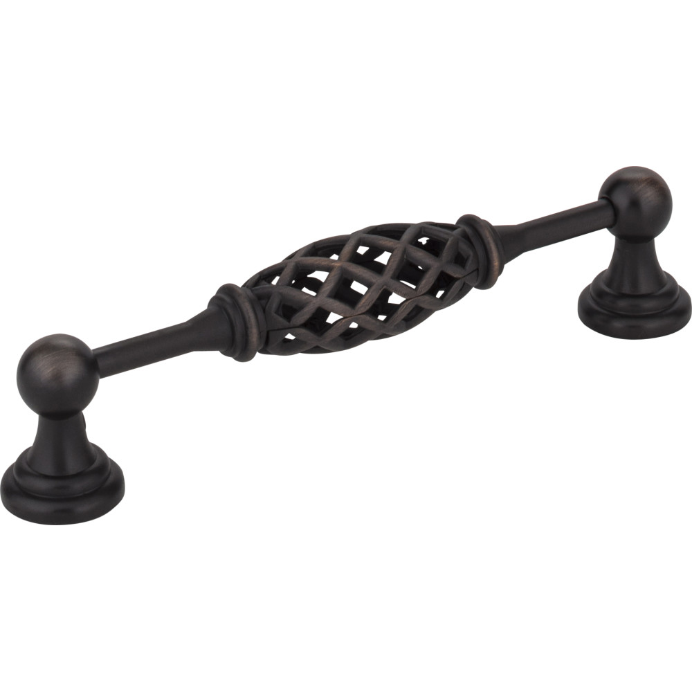 Jeffrey Alexander by Hardware Resources 749-128B-DBAC 5-15/16"  Overall Length Birdcage Cabinet Pull. Holes are 12