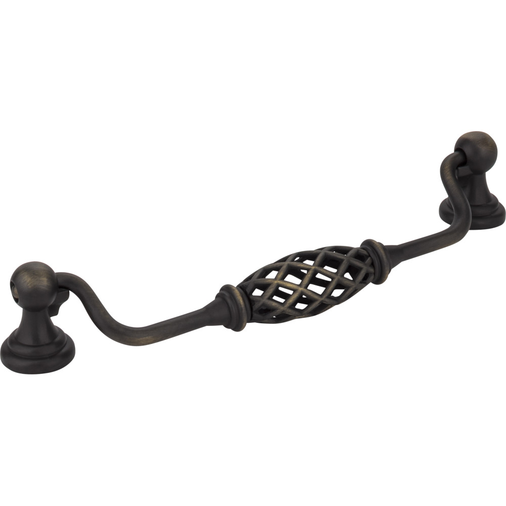 Jeffrey Alexander by Hardware Resources 749-160ABSB 7-3/16" Overall Length Birdcage Cabinet Pull with backp     