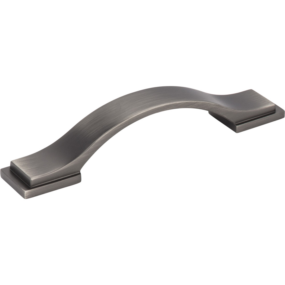 Jeffrey Alexander by Hardware Resources 80152-96BNBDL 5-9/16" Overall Length Strap Cabinet Pull.  Holes are 96mm C