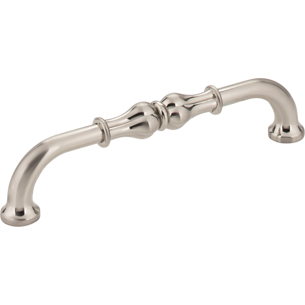 Jeffrey Alexander by Hardware Resources 818-128SN 5-11/16" Overall Length Cabinet Pull.  Holes are 128mm cente