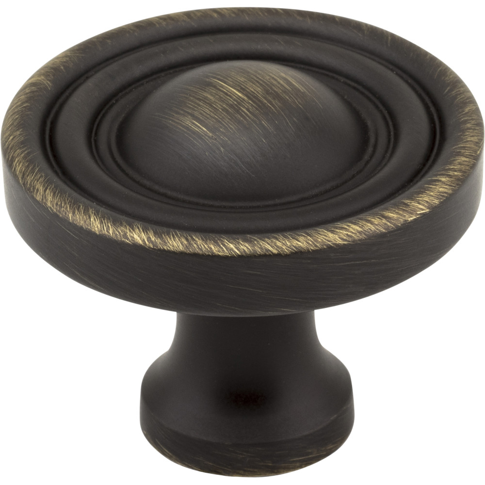 Jeffrey Alexander by Hardware Resources 818ABSB 1-3/8" Diameter Cabinet Knob. Packaged with one 8/32" x 1" s