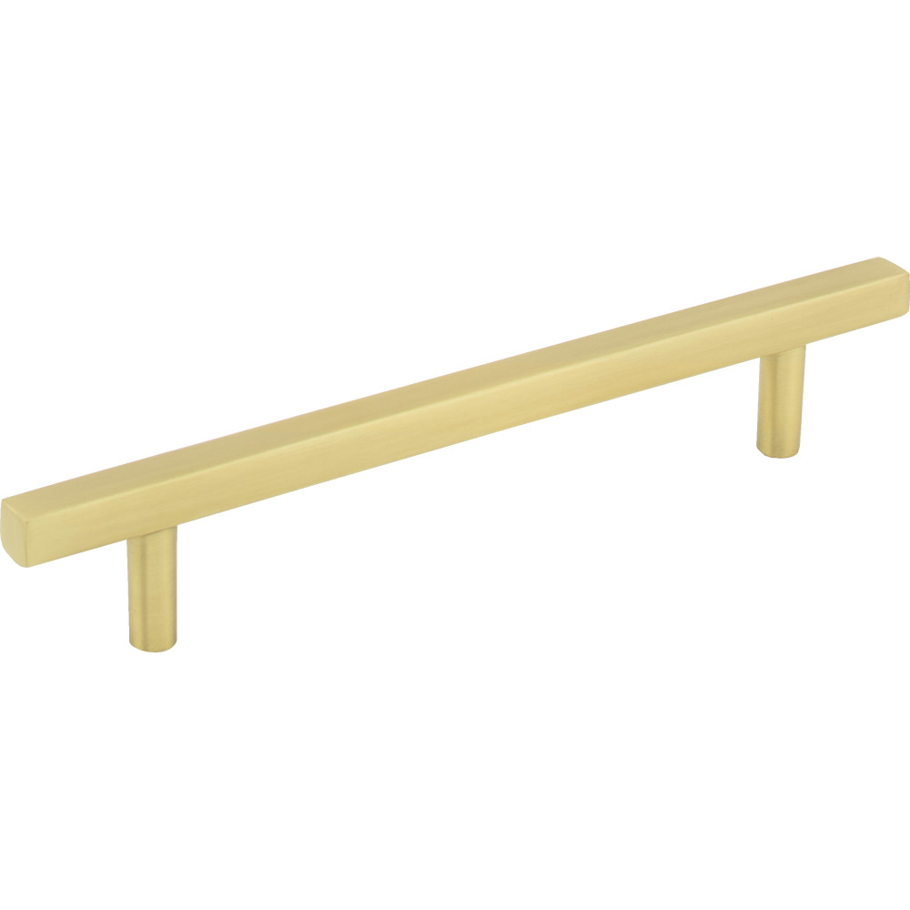 Jeffrey Alexander by Hardware Resources 845-128BG Dominique Cabinet Pull 7-1/16" Overall Length. Holes are 128 mm center-to-center. Finish in Brushed Gold