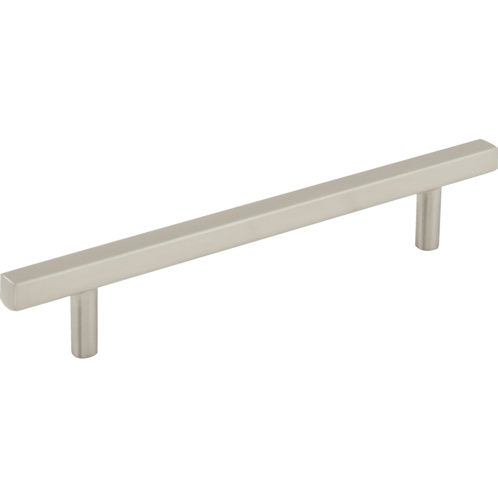 Jeffrey Alexander by Hardware Resources 845-128SN Dominique Cabinet Pull 7-1/16" Overall Length. Holes are 128 mm center-to-center. Finish in Satin Nickel