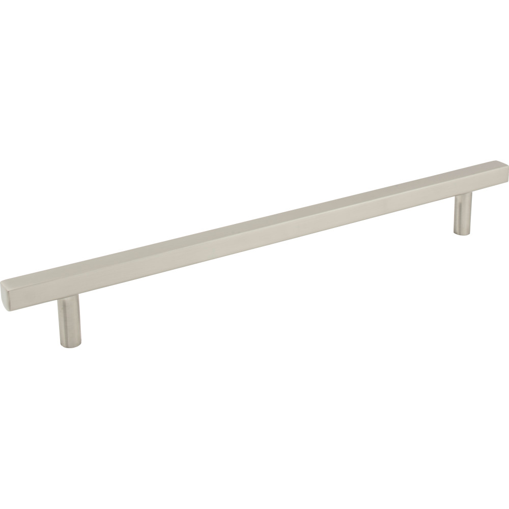 Jeffrey Alexander by Hardware Resources 845-12SN Dominique Cabinet Pull 15" Overall Length Appliance Pull. Holes are 12" center-to-center. Finish in Satin Nickel