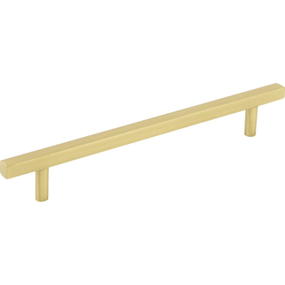 Jeffrey Alexander by Hardware Resources 845-160BG Dominique Cabinet Pull 8-5/16" Overall Length. Holes are 160 mm center-to-center. Finish in Brushed Gold