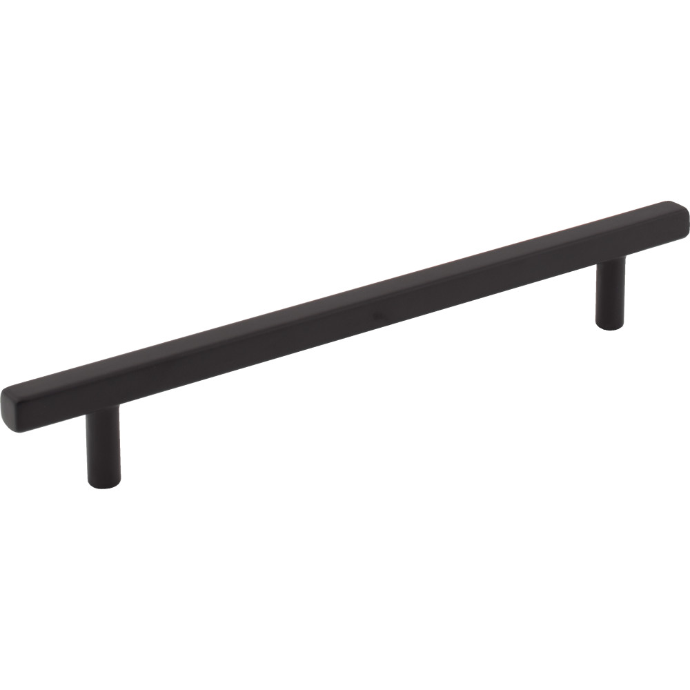Jeffrey Alexander by Hardware Resources 845-160MB Dominique Cabinet Pull 8-5/16" Overall Length. Holes are 160 mm center-to-center. Finish in Matte Black
