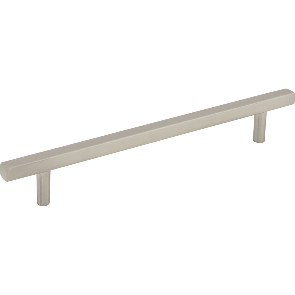 Jeffrey Alexander by Hardware Resources 845-160SN Dominique Cabinet Pull 8-5/16" Overall Length. Holes are 160 mm center-to-center. Finish in Satin Nickel